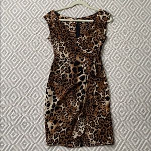 Nanette Lepore leopard silk cocktail dress